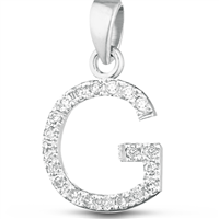 Charm Lucciole Gioielli Donna Alfabeto in Oro bianco Diamante 0.09 Ct LETTG-L - LETTG-L
